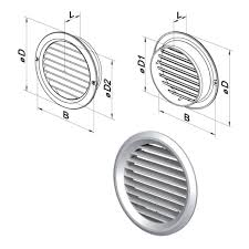 ΠΕΡΣΙΔΑ ΕΞΑΕΡΙΣΜΟΥ Φ125mm ΓΚΡΙ με ΣΗΤΑ