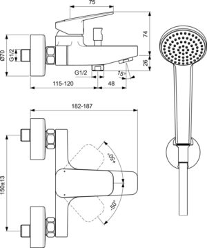ΜΠΑΤΑΡΙΑ ΛΟΥΤΡΟΥ ceraplan ΣΕΤ ΧΡΩΜΕ ideal