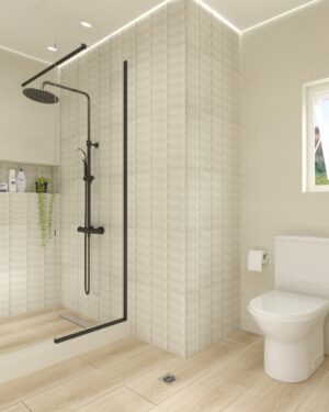 ΚΑΜΠΙΝΑ ΣΤΑΘΕΡΗ ΜΑΥΡΗ 80x195cm fa1021 piccadilly ΚΡΥΣΤΑΛΛΟ ΔΙΑΦΑΝΟ